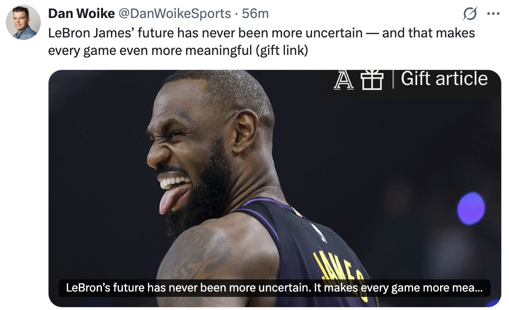 突发！湖人记者发文：詹姆斯的未来，变得不确定了